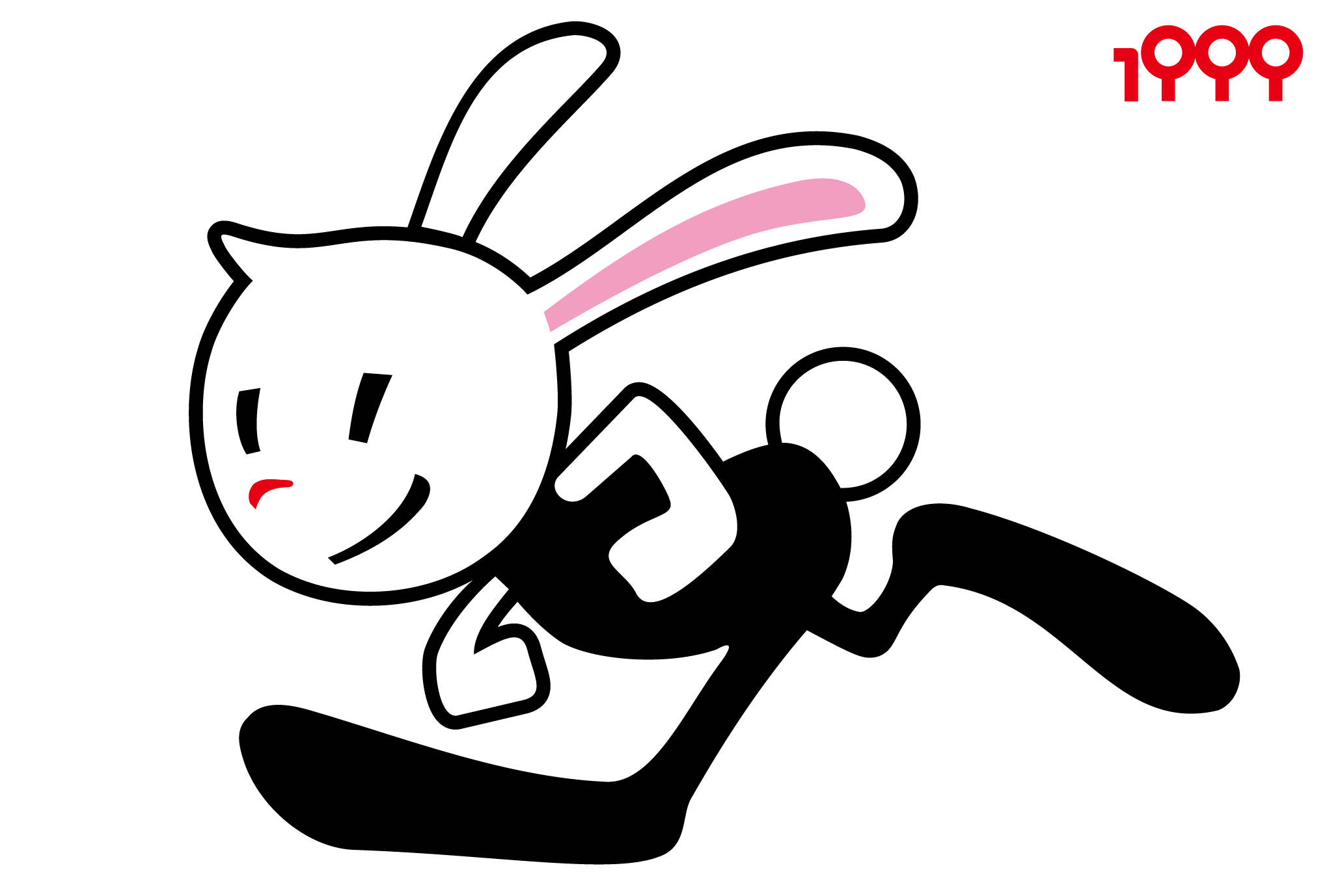 1999年賀状07：Running Rabbitのダウンロード画像