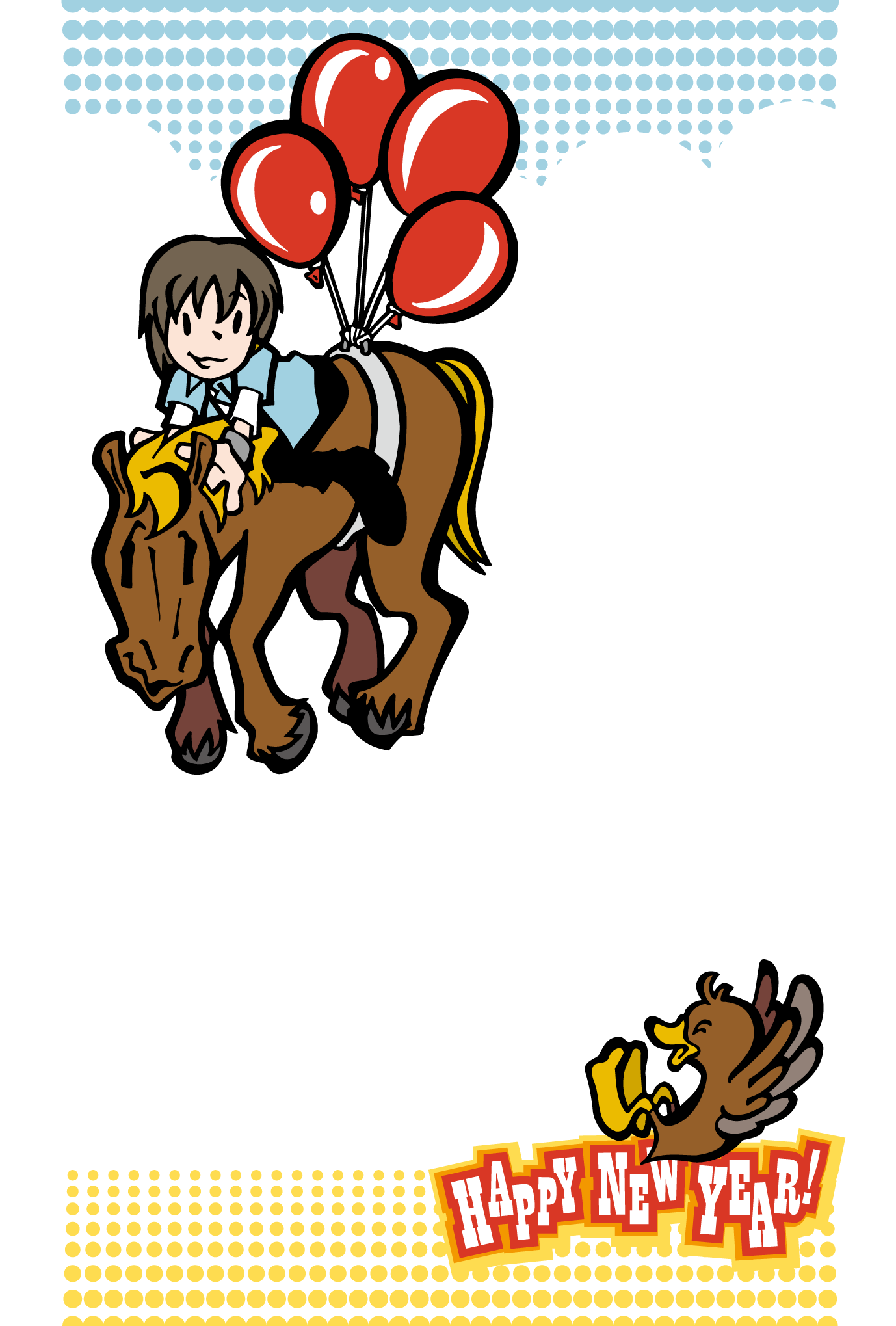 2002年賀状08：Balloon horseのダウンロード画像