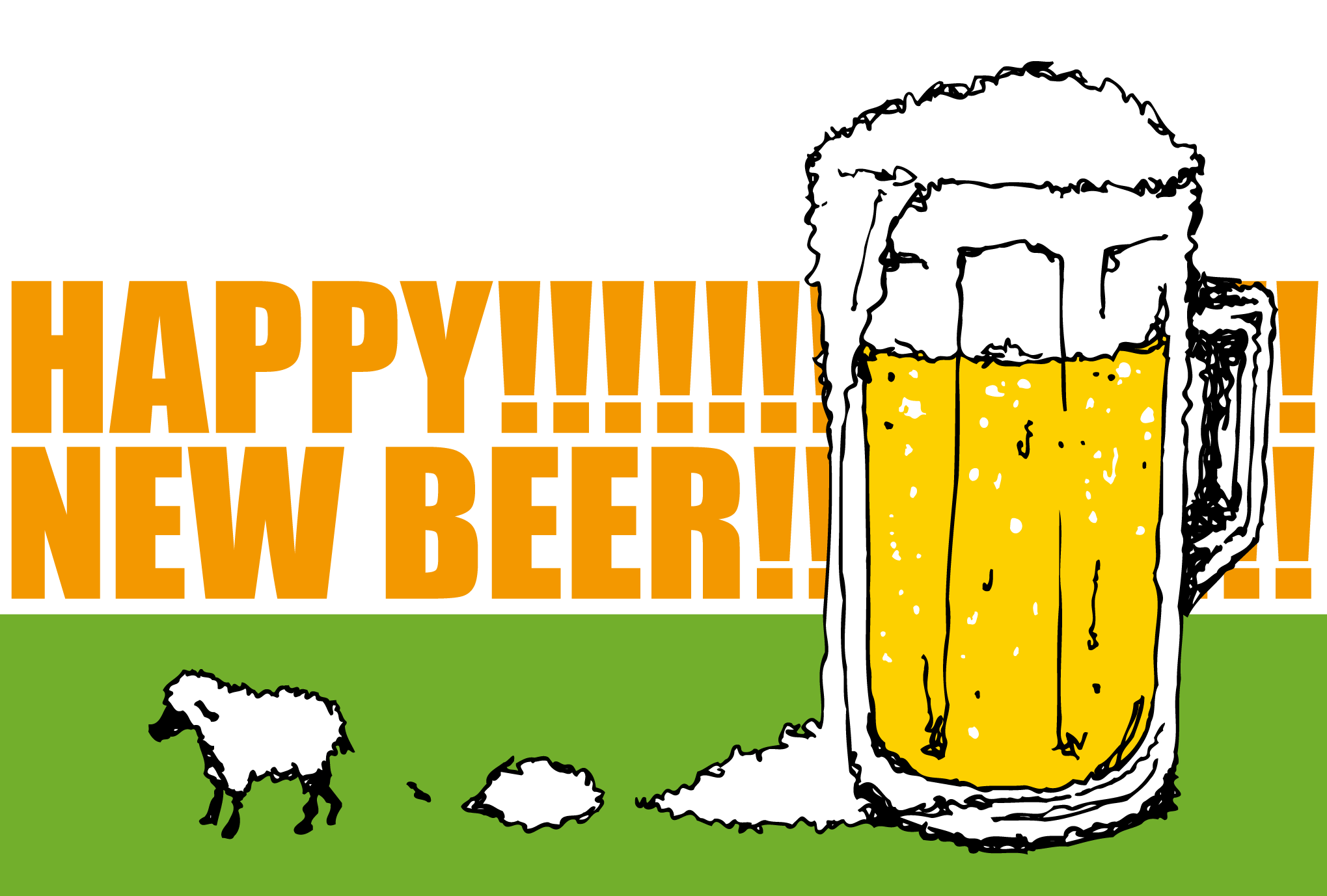 2003年賀状16：HAPPY NEW BEER!のダウンロード画像