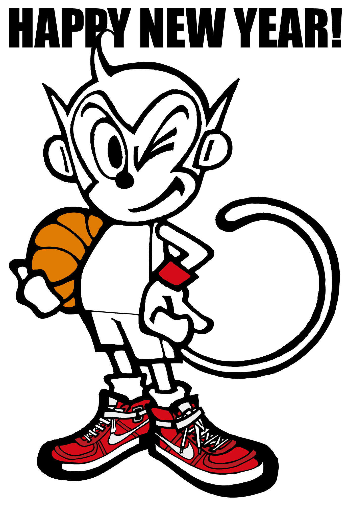 2004年賀状01：Basketball monkey / 1のダウンロード画像