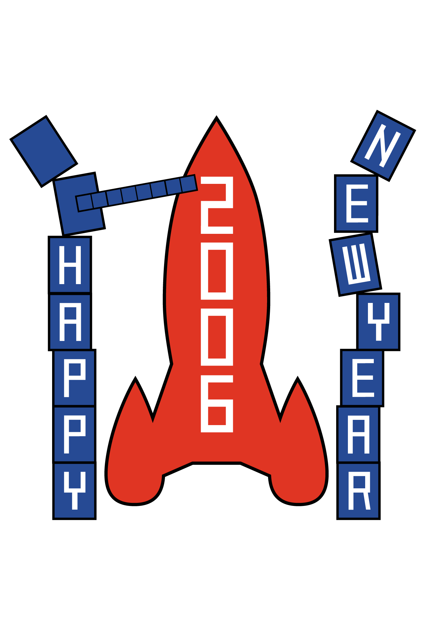 2006年賀状01：New year rocketのダウンロード画像