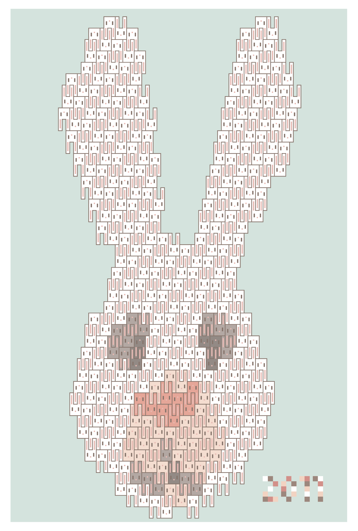 2011年賀状12：Rabbit Puzzle / 2のダウンロード画像