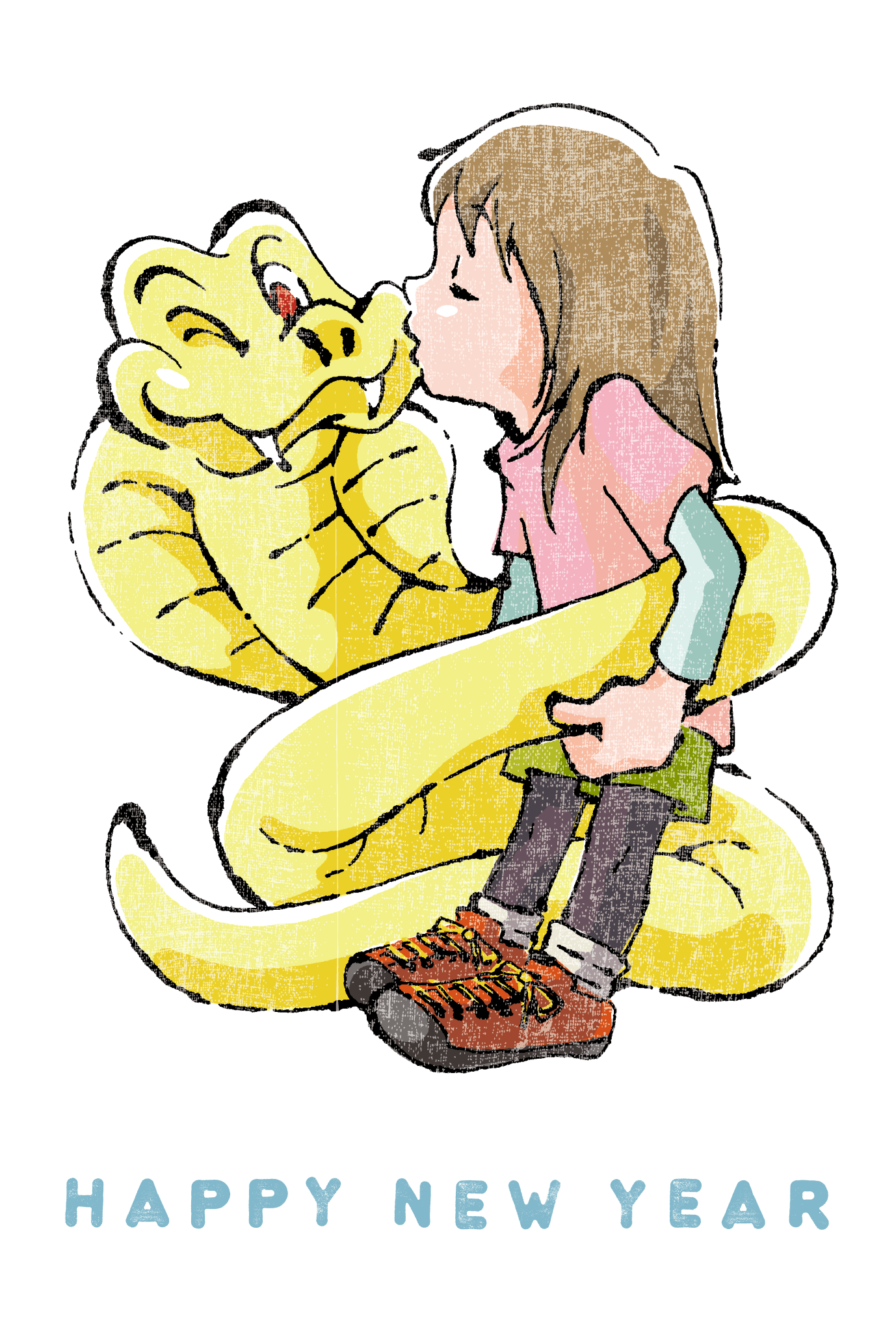 2013年賀状23-1：Snake Girl / redrawのダウンロード画像