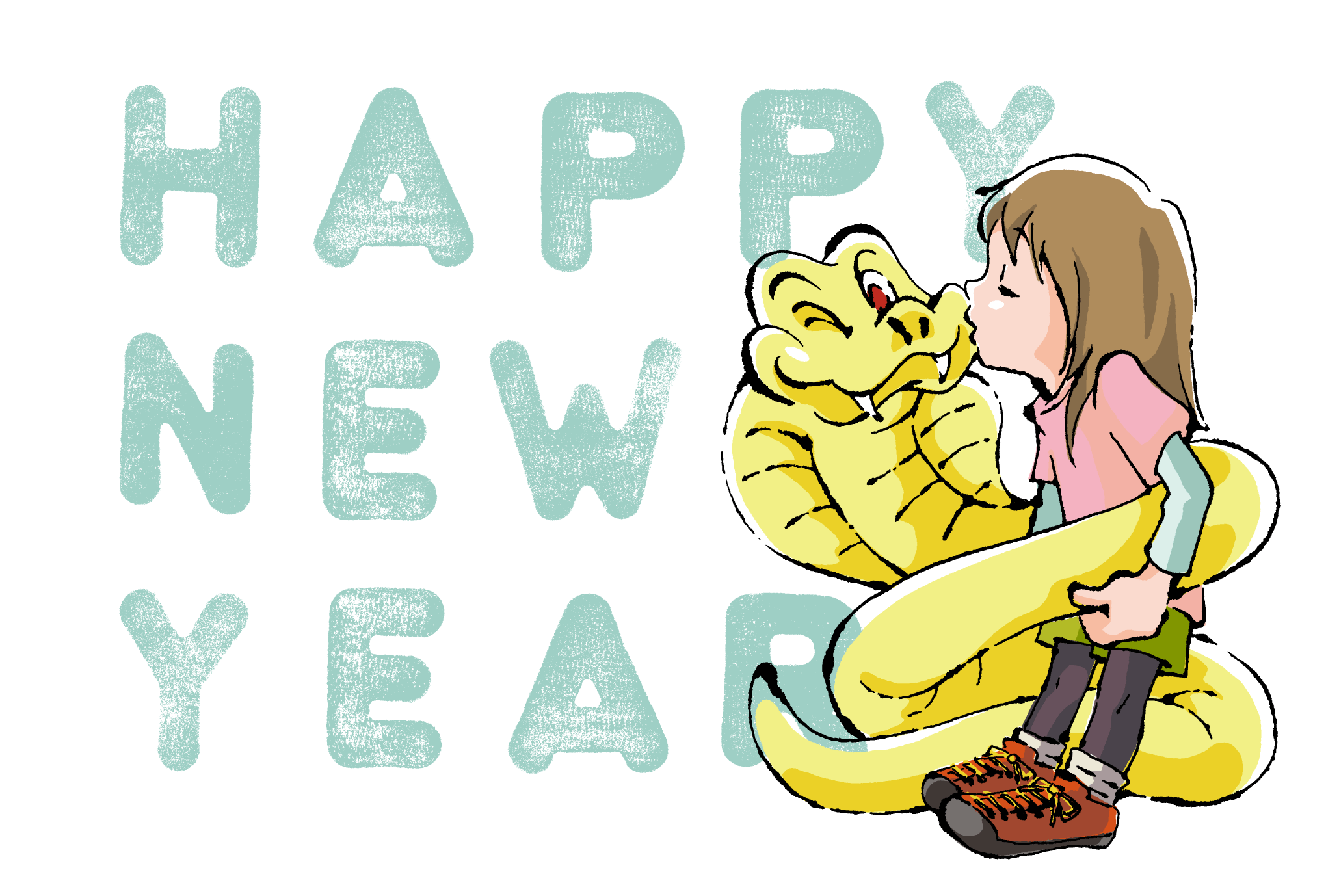 2013年賀状24-1：Snake Girl / stamp 1のダウンロード画像