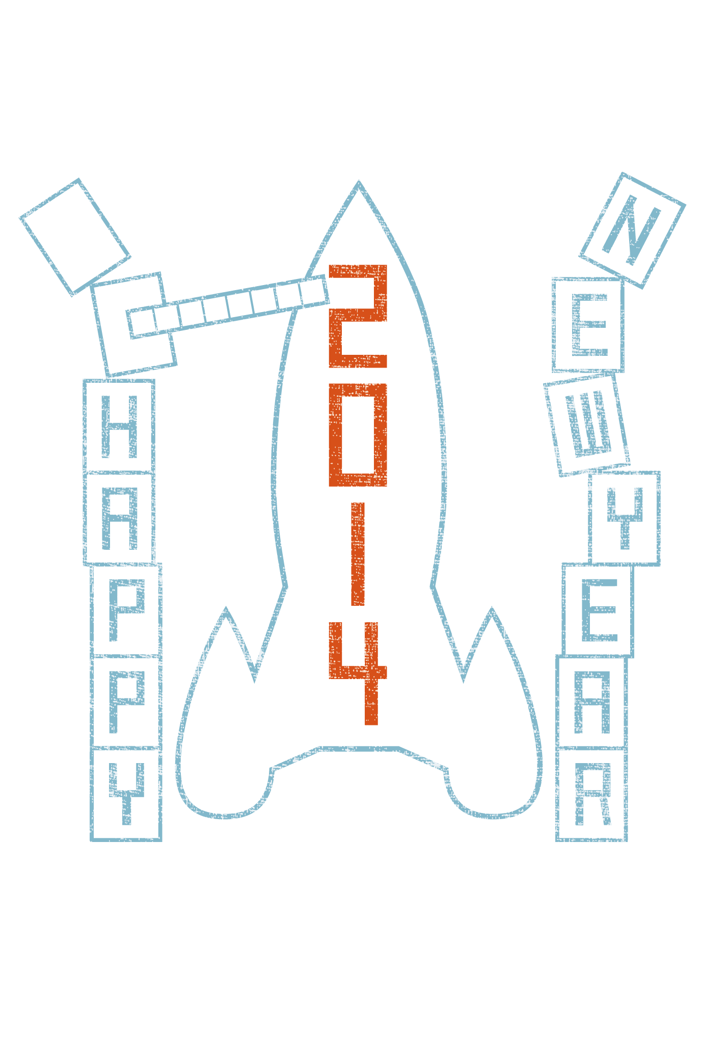 2014年賀状02-1：New year rocket / 1のダウンロード画像