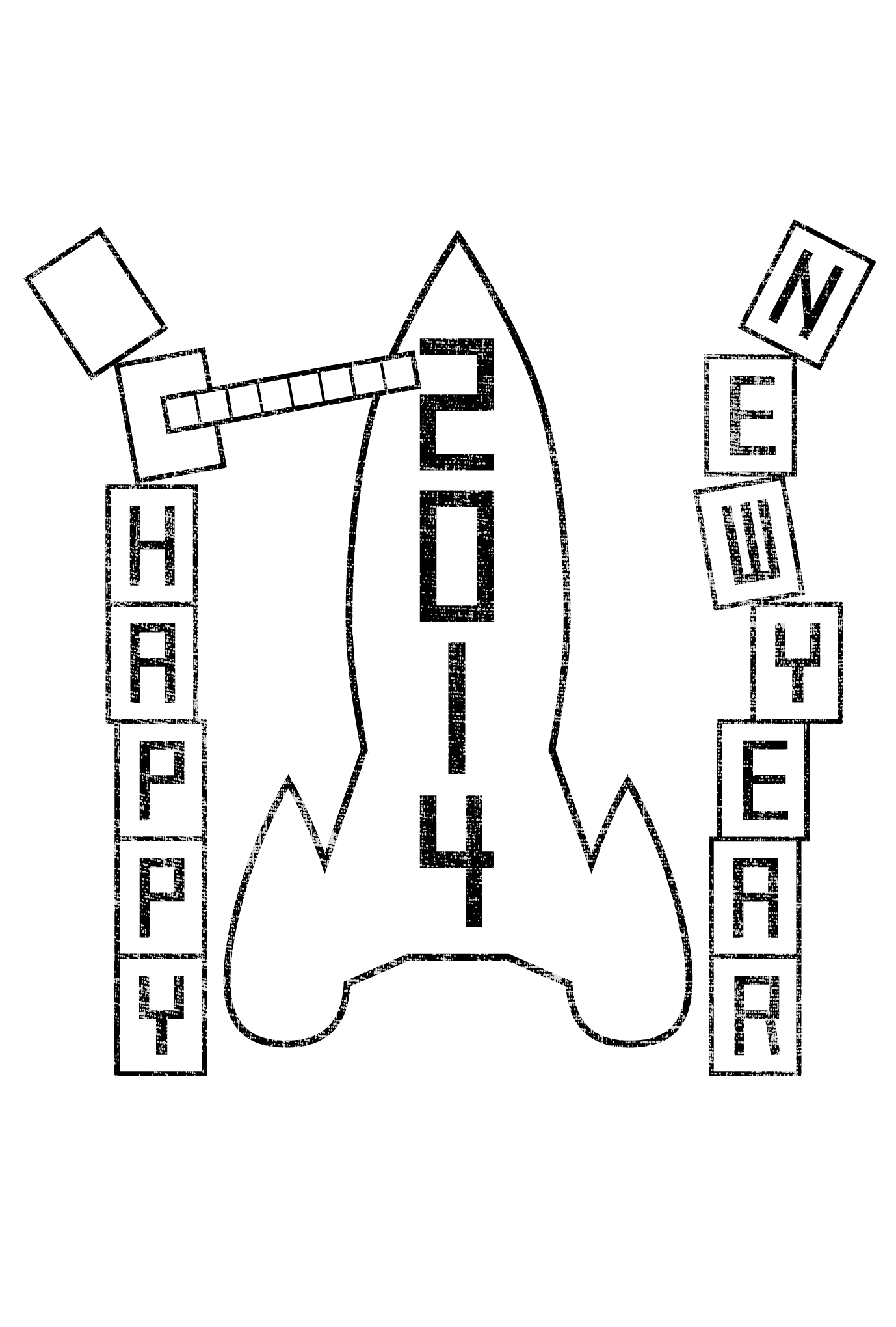 2014年賀状02-2：New year rocket / 2のダウンロード画像