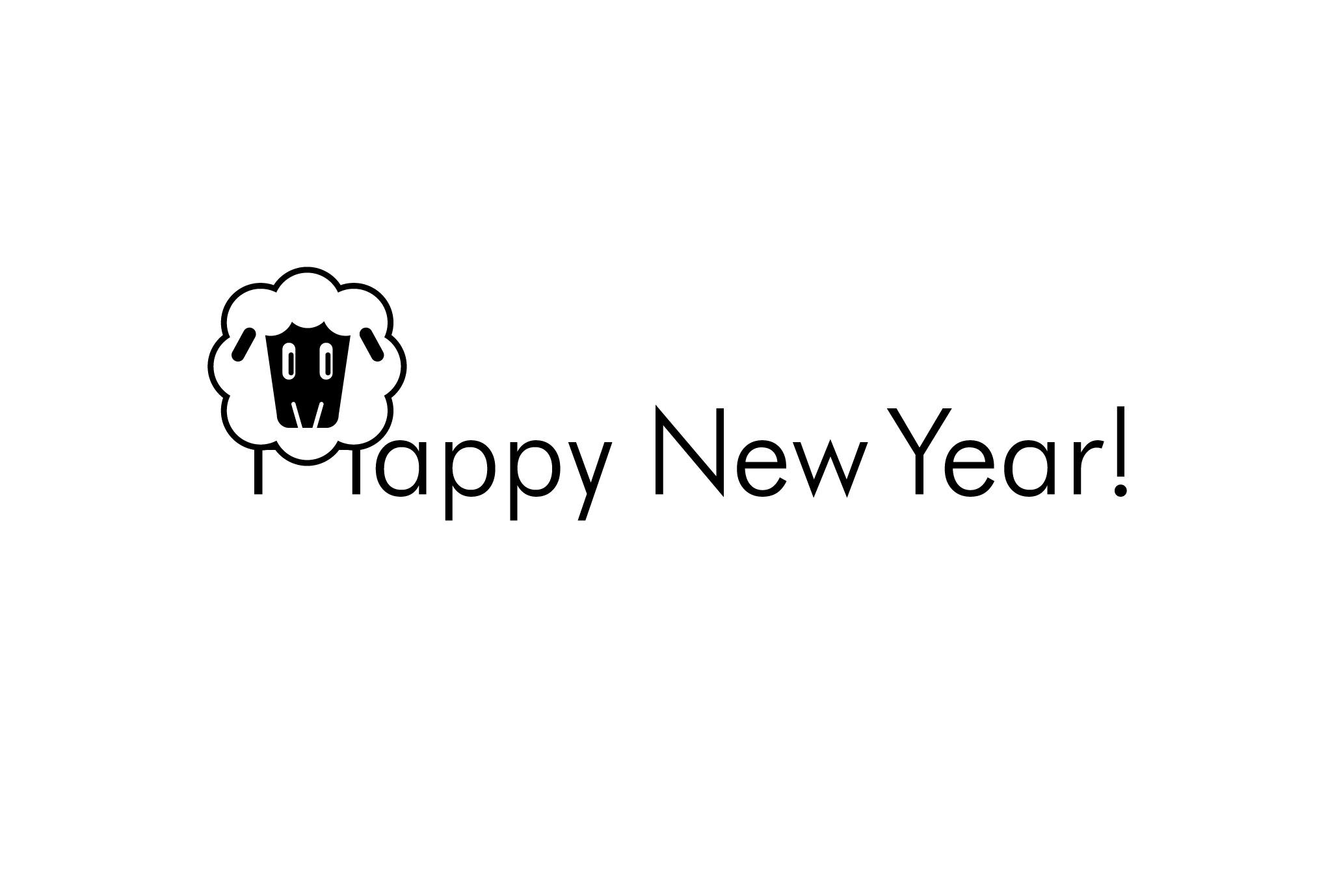 2015年賀状15-1：HAPPY SHEEP / FACEのダウンロード画像