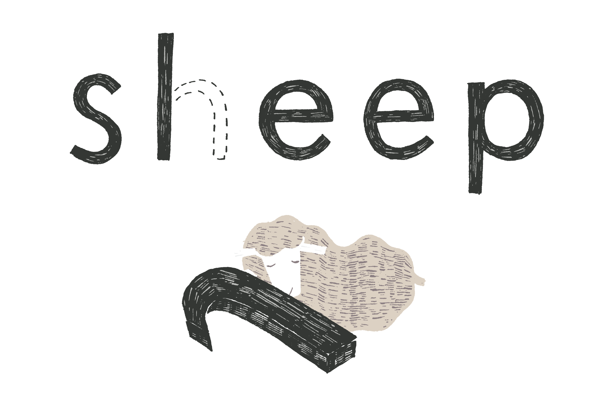 2015年賀状16-2：Sheep, Sleep / 横 2のダウンロード画像