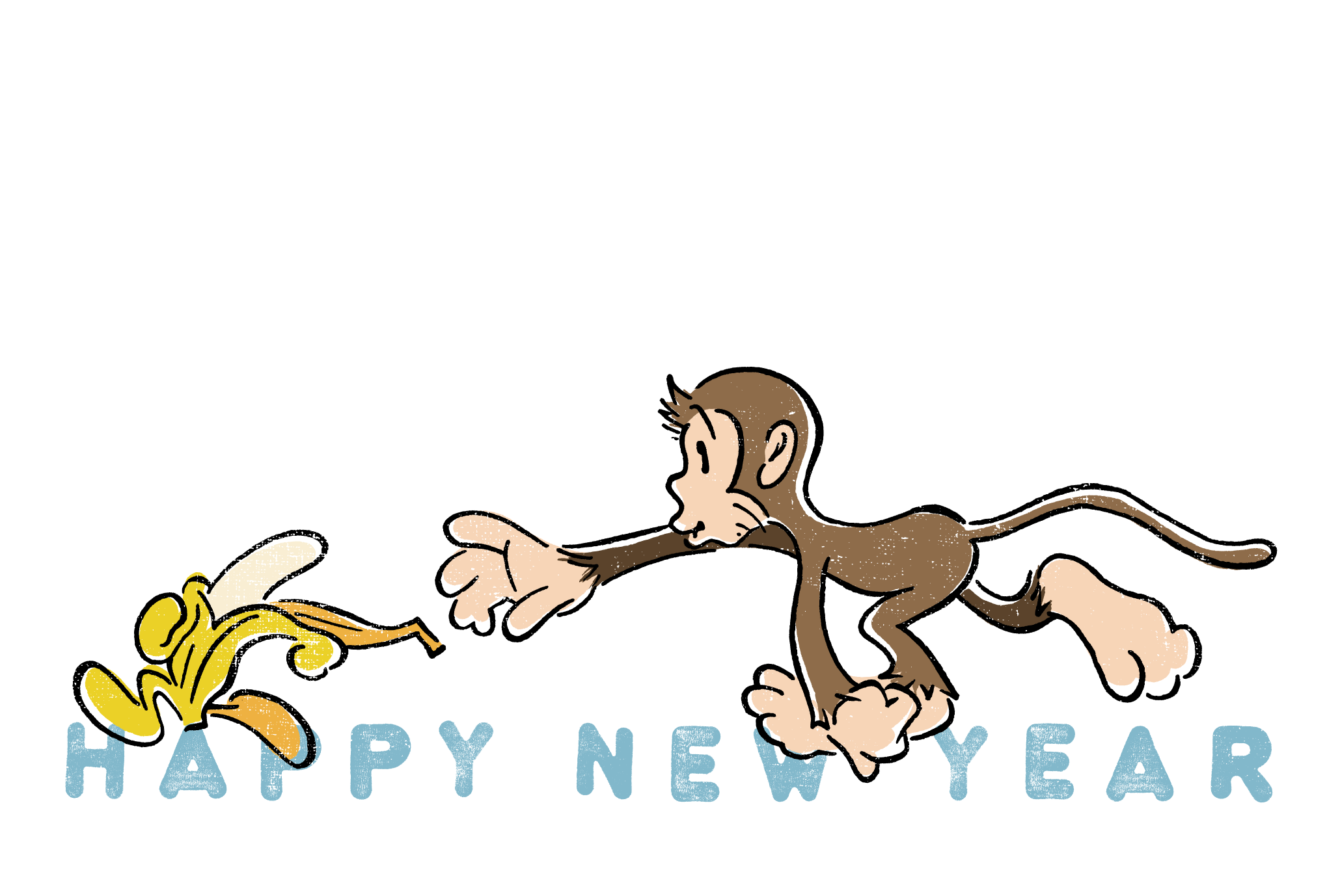 2016年賀状10-1：Banana escape / redraw 1のダウンロード画像