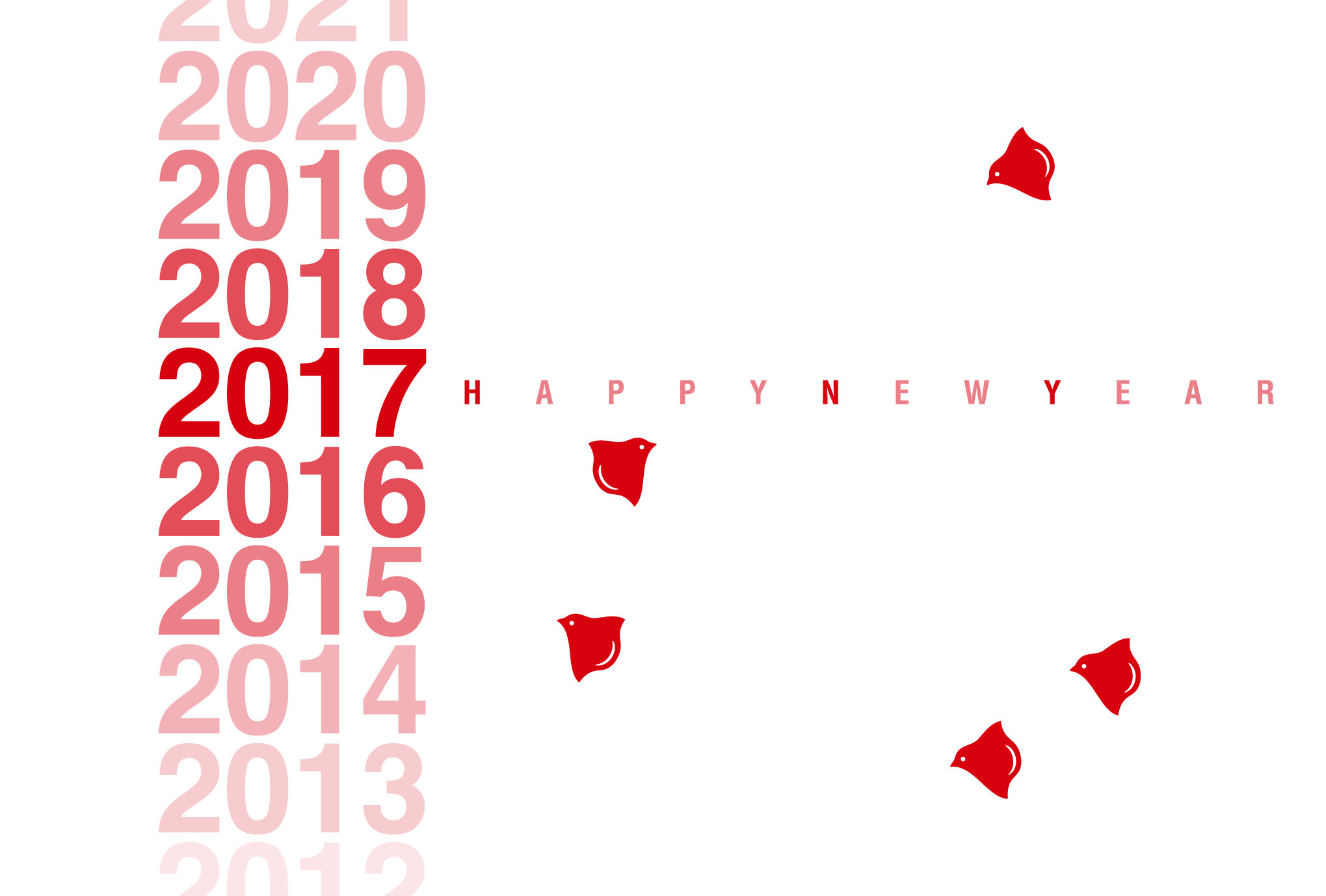 2017年賀状01-1：千鳥 Gradation 2017（赤）のダウンロード画像