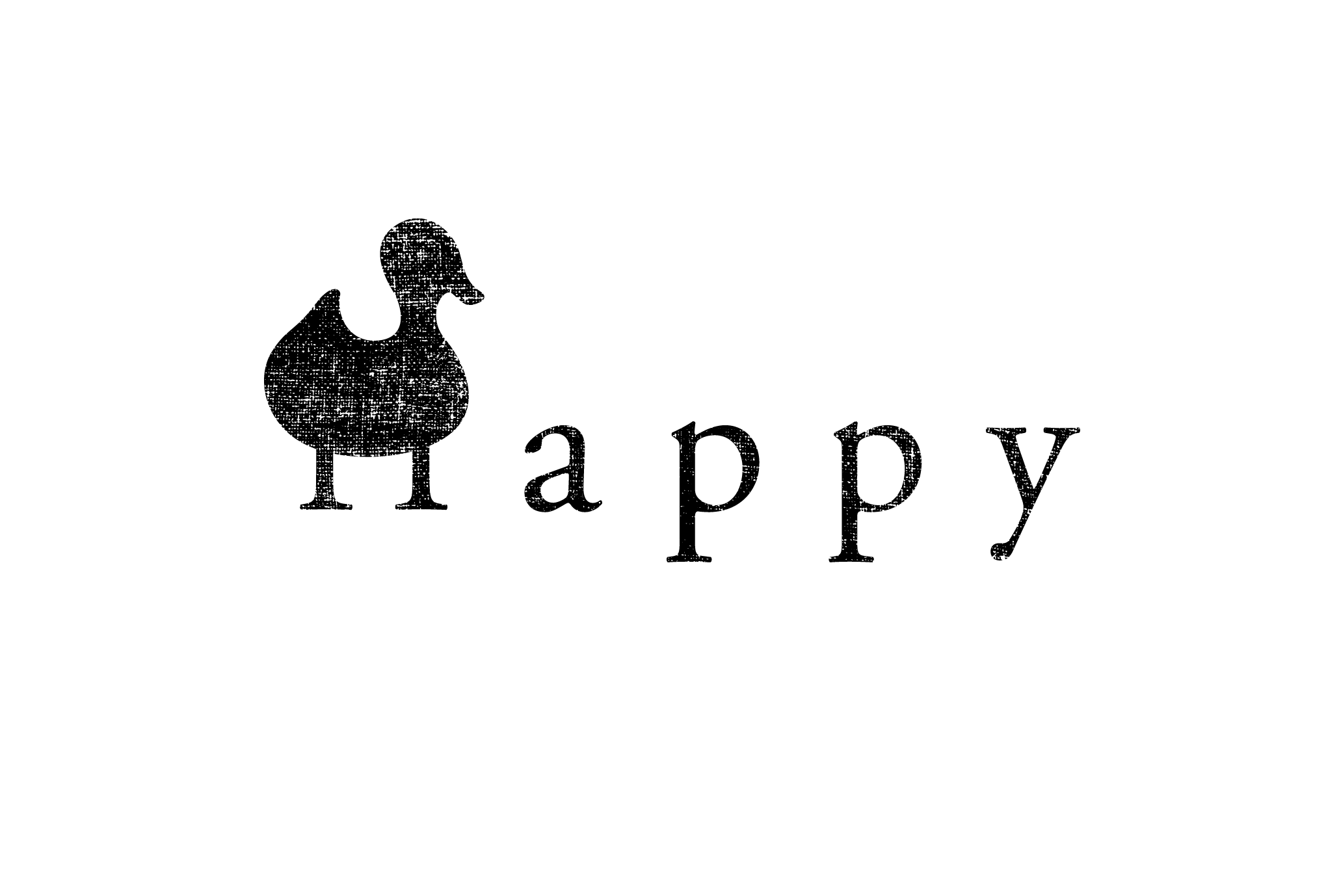 2017年賀状16-1：Happy duck / blackのダウンロード画像