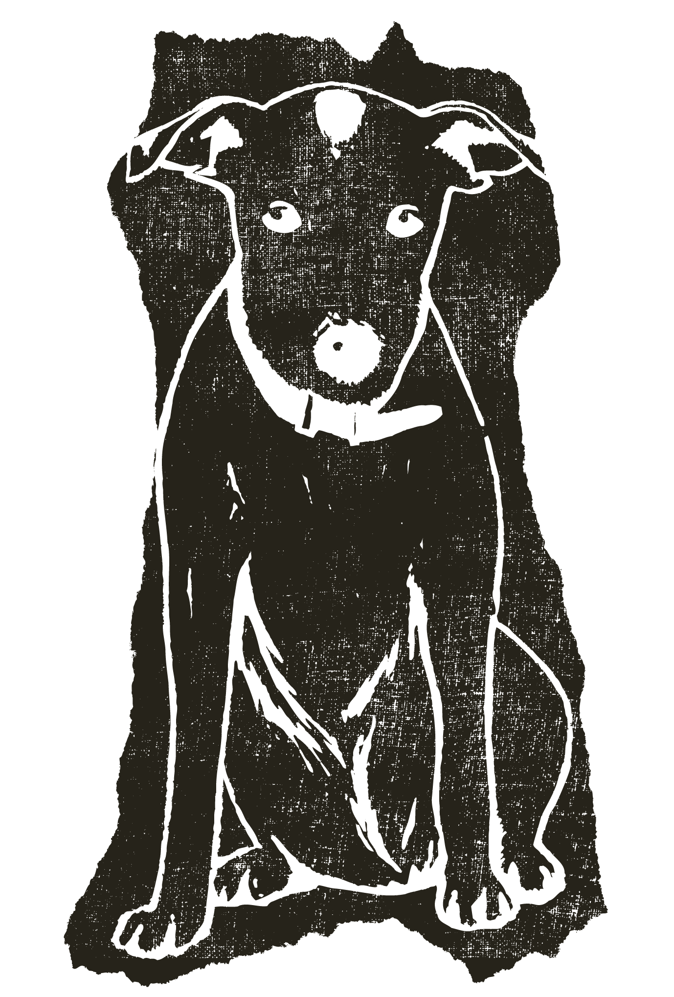 2018年賀状14-2：Dog woodblock print / 2のダウンロード画像