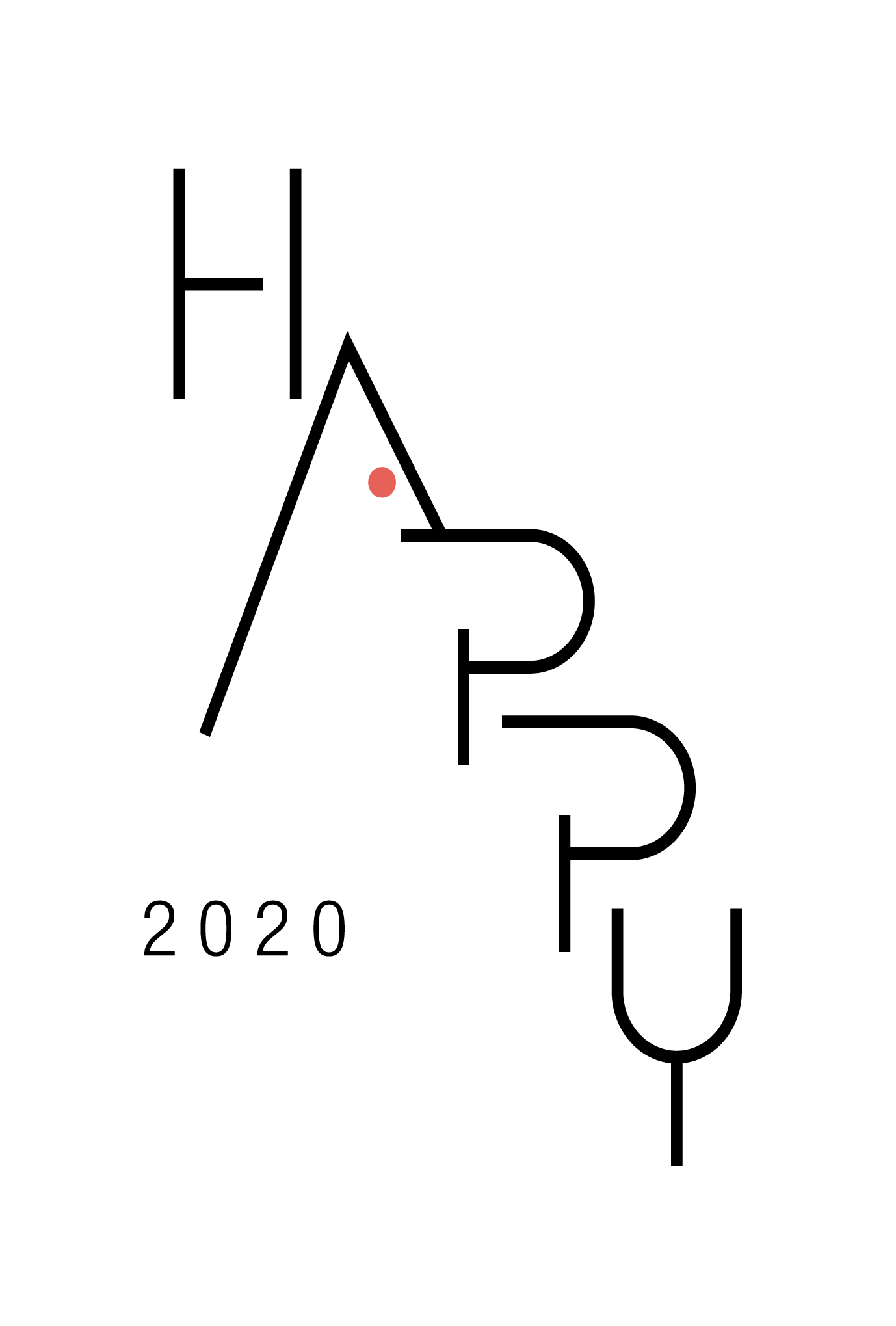 2020年賀状14-1：HAPPY MOUSE / Aのダウンロード画像