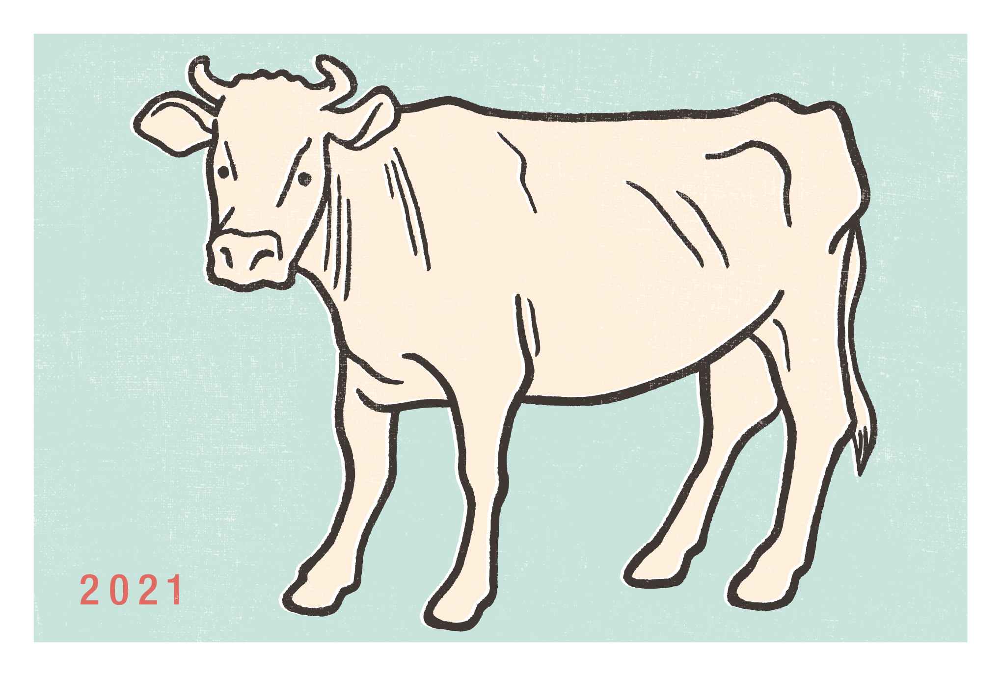 2021年賀状09-1：Charolais / modifyのダウンロード画像