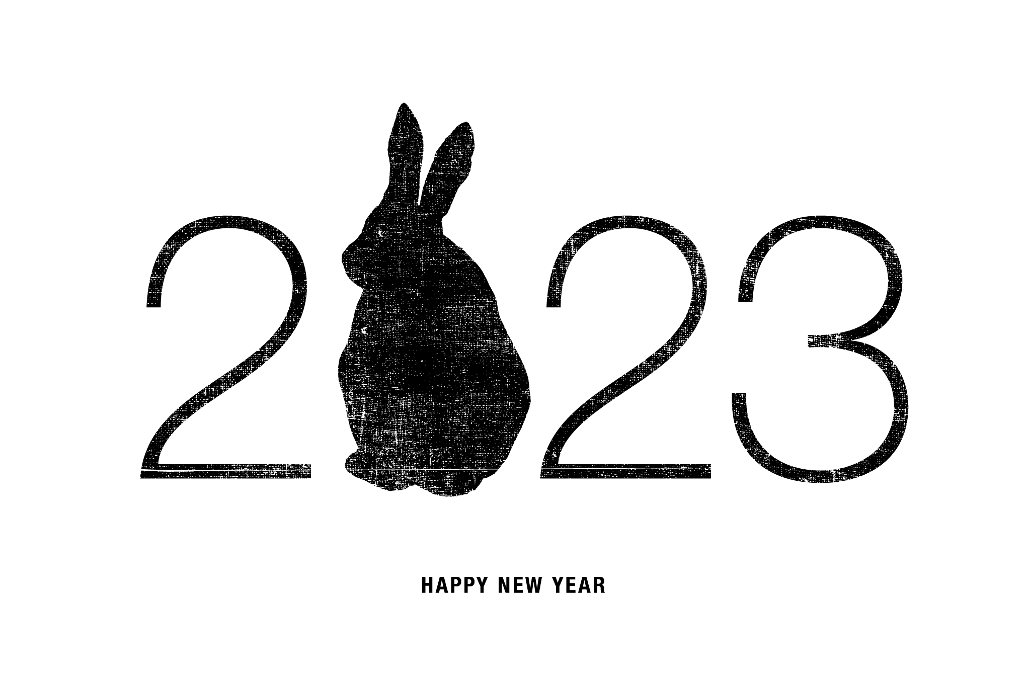 2023年賀状07：Rabbit 2023のダウンロード画像