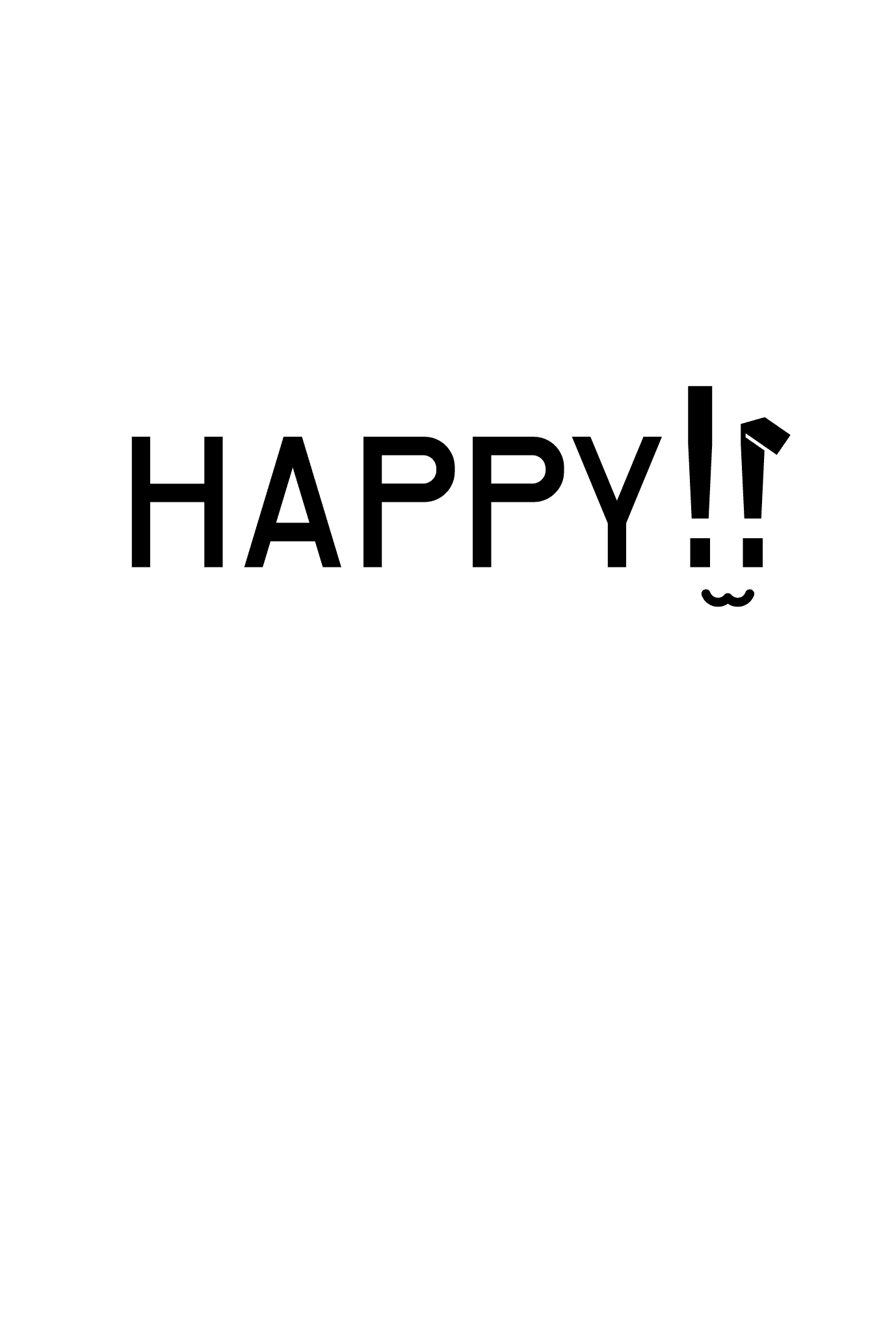 2023年賀状14-2：HAPPY!!（縦）のダウンロード画像