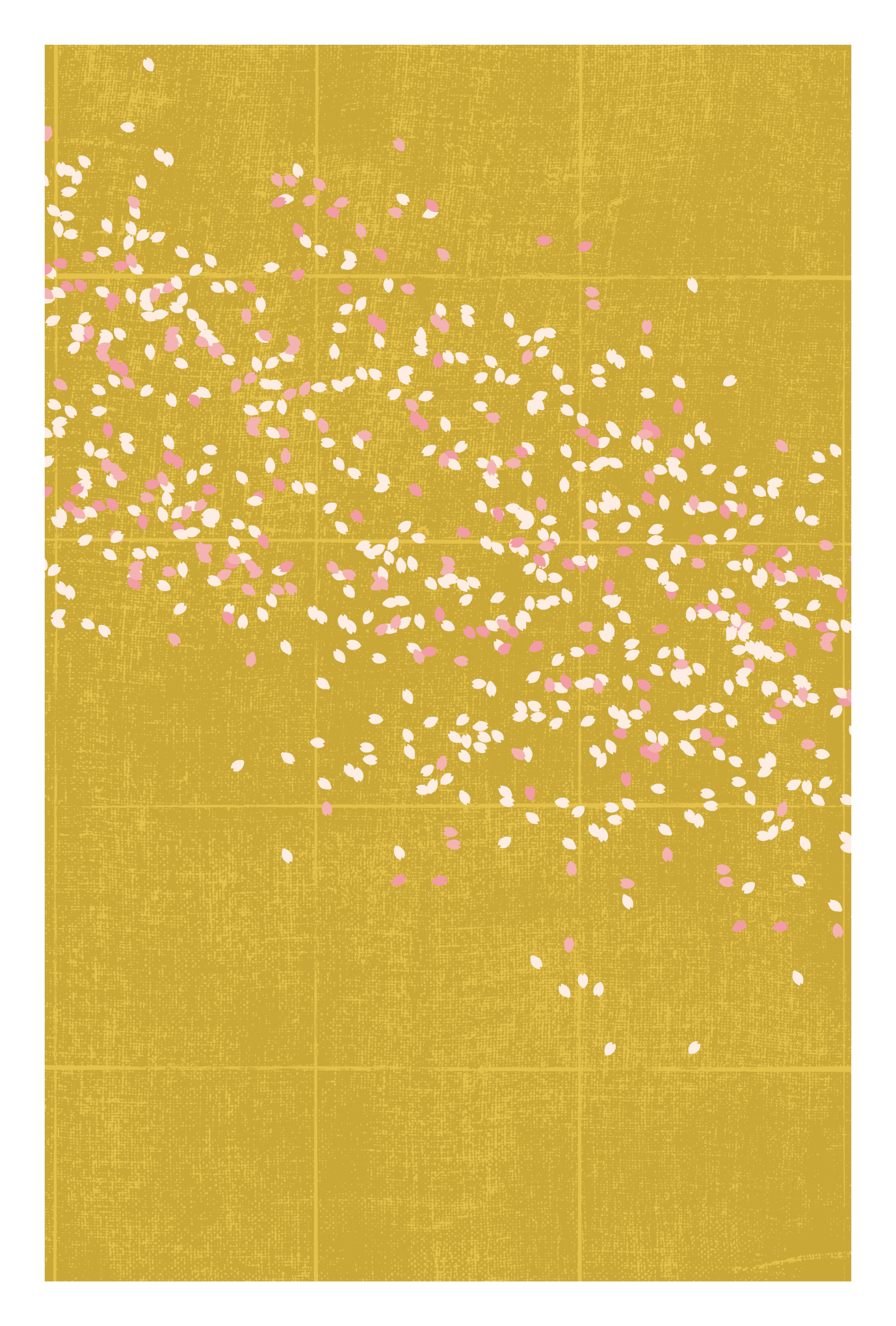 ポストカード37-1：桜（金色）のダウンロード画像