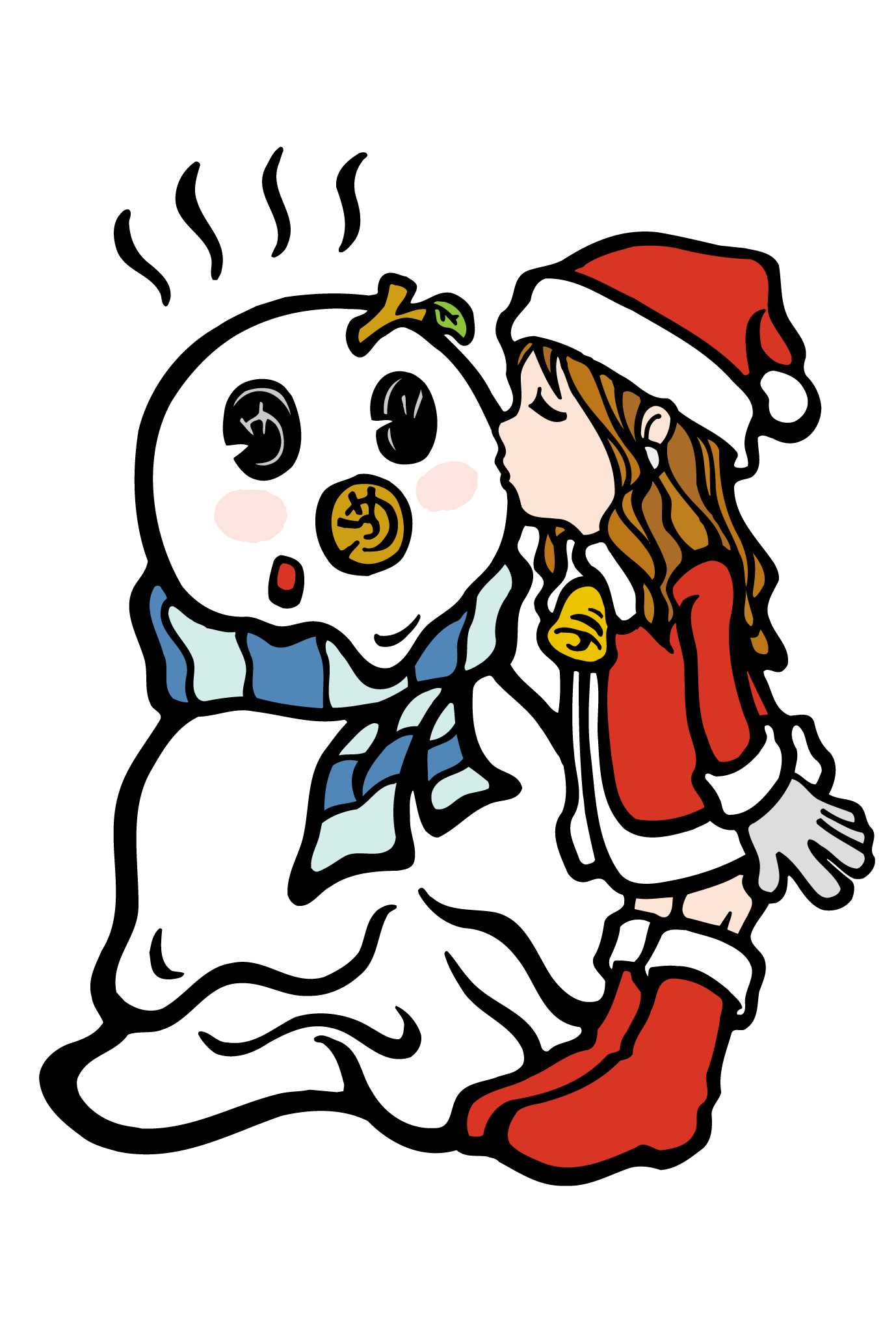 クリスマスカード01：Kiss the snowmanのダウンロード画像